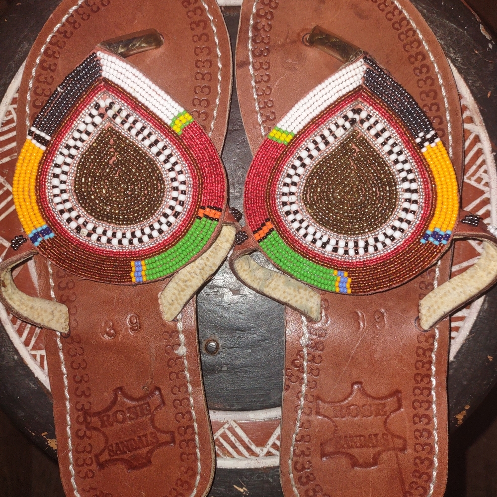 Kenyan made beaded sandles